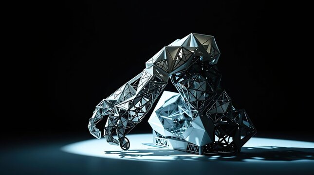 Origami Robot with sharp focus style