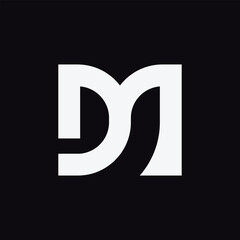 letter Md or Dm flat typography abstract logo