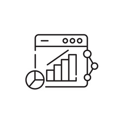 Analysis Icon, infographic, graph Symbol Outline icon Transparent background