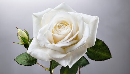 Fototapeta premium elegant white rose with soft petals on transparent background
