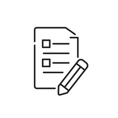 Exam icon, Checklist and Document Symbol Outline icon Transparent background
