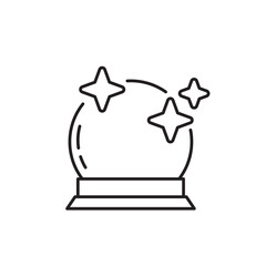 Crystal Ball Magic icon, Fortune ball Symbol Outline icon Transparent background