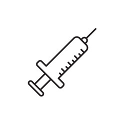 Syringe icon, Injection and Medicine Symbol Outline icon Transparent background