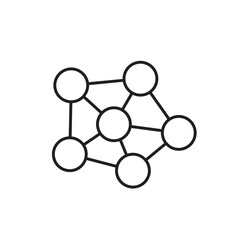 Neural network icon, AI Algorithms Symbol Outline icon Transparent background