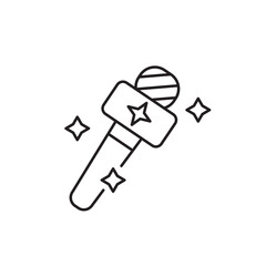 Microphone icon, singing concept Symbol Outline icon Transparent background