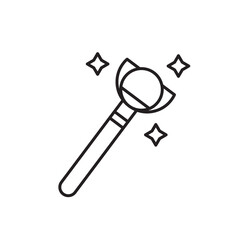 Magician icon, Magic wand, Stick Symbol Outline icon Transparent background