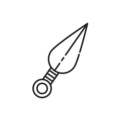Kunai icon, Samurai or assassin, Knife Symbol Outline icon Transparent background