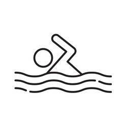 Swimming Icon, Sport Athlete Symbol Outline icon Transparent background