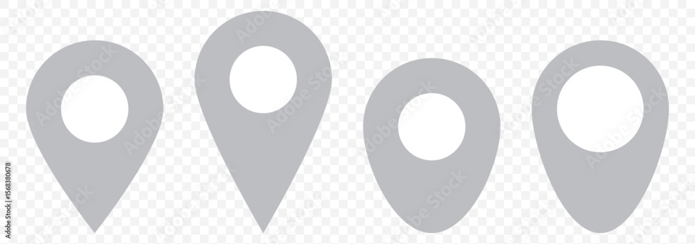Poster set of location pin icons. map marker pointer symbols, gps location. navigation map, location naviga