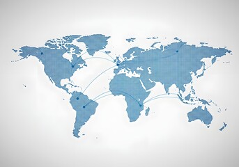 Fototapeta premium Global Network Map with Connected Data Points