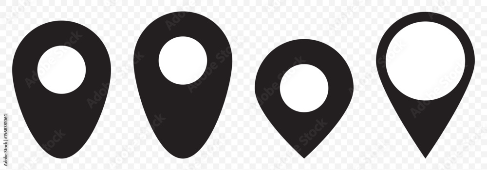 Poster map pin icon. location pin place marker. location icon. map marker pointer icon set. gps location sy