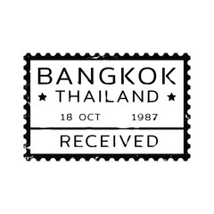 Monochrome retro postage stamp design