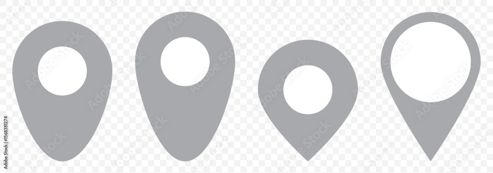 Poster set of location pin icons. map marker pointer symbols, gps location. navigation map, location naviga