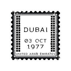 Monochrome retro postage stamp design