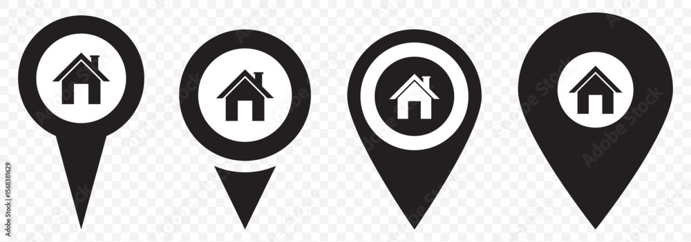 Poster location map pin icons set. modern map marker collection. pinpoint. location pin icon. map pin place