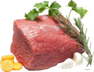 raw meat with herbs