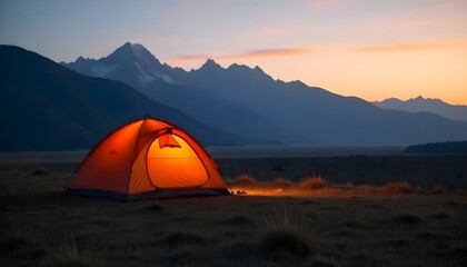 tent in the mountains