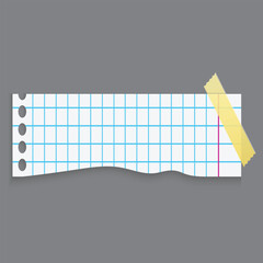 Realistic blank paper sheet on gray background