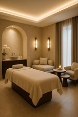 Luxury Spa Treatment Room with Elegant Interior Design