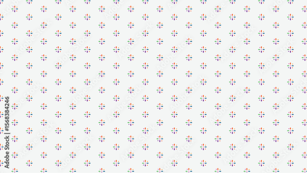 Poster minimalist geometric ornament with flowers in oriental style. vector geometric background with small