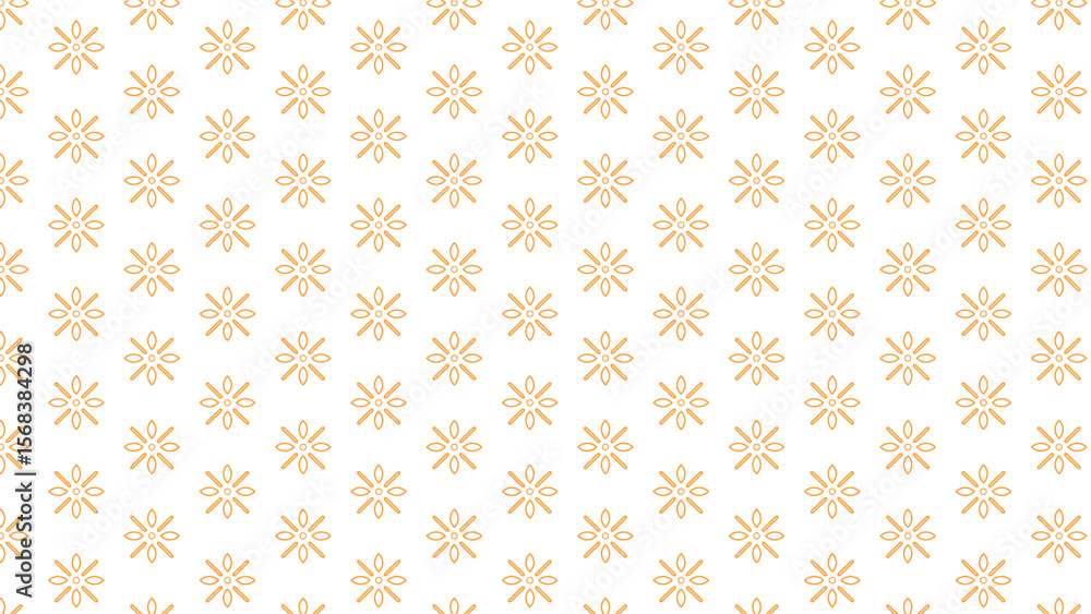 Poster minimalist geometric ornament with flowers in oriental style. vector geometric background with small