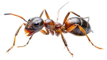 Fototapeta premium Detailed Ant Macro Photography on Transparent Background