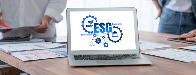 ESG environmental social governance policy for brisk business to set a standard to achieve high ESG...
