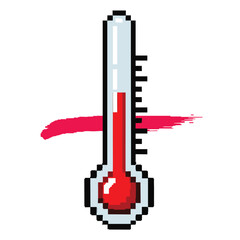 Pixel Art Thermometer: Temperature Measurement Graphic