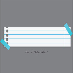 Realistic blank paper sheet on gray background