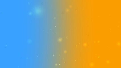 Blue to orange gradient background with sparkles