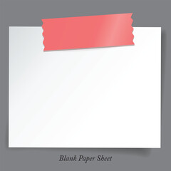 Realistic blank paper sheet on gray background