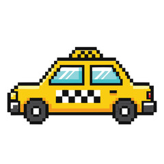 Fototapeta premium Pixel Art Taxi: New York Yellow Cab Illustration