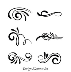 Vector line vintage scroll items for ornate design