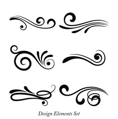Vector line vintage scroll items for ornate design