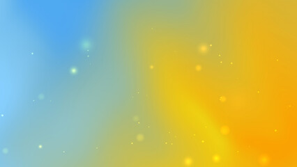 Abstract blue and yellow gradient background with glowing soft floating particles