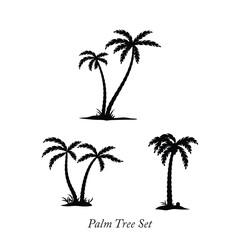 Palm tree silhouette set
