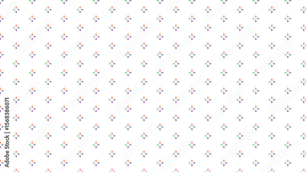 Poster seamless minimalist geometric ornament pattern with delicate oriental floral shapes and small diamon