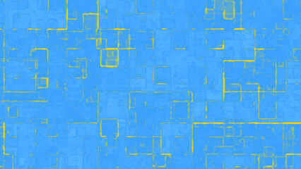 Blue Yellow Geometric Abstract Background with Square Gradient Pattern