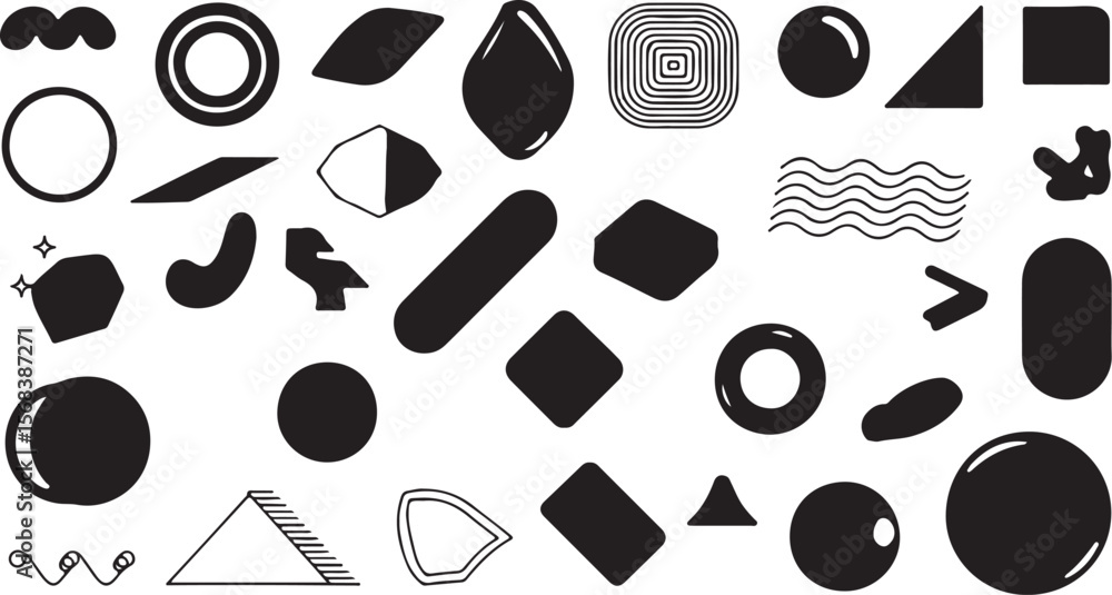 Poster vector art of abstract geometric shapes isolated on white background