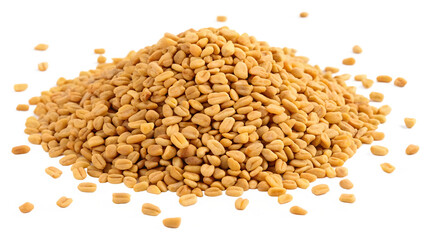 Fototapeta premium Heap of Fenugreek Seeds on Transparent Background