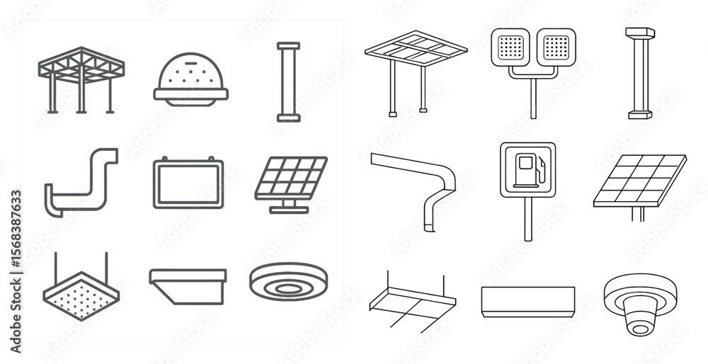 Aufkleber collection of various objects and symbols, including a sign that says 