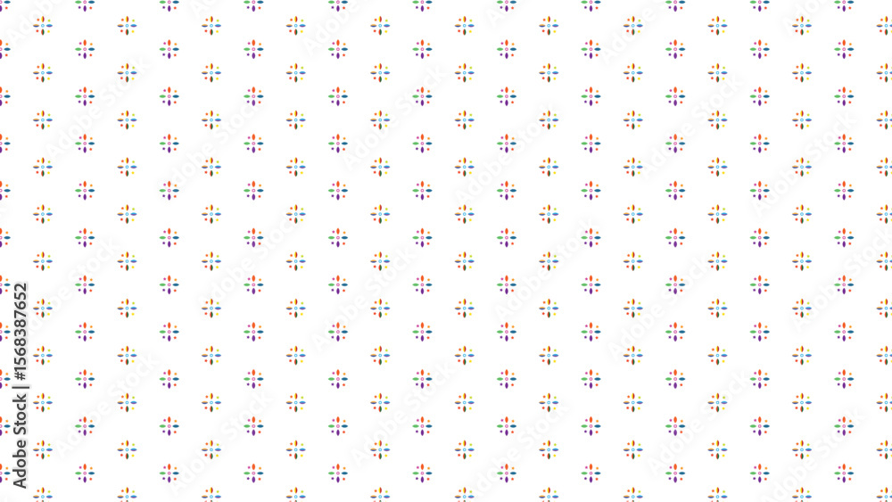 Poster vector seamless background featuring a minimalist geometric ornament with oriental flower elements, 