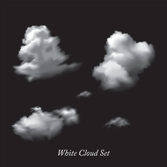 white clouds in black background