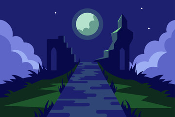 Naklejka premium night city landscape