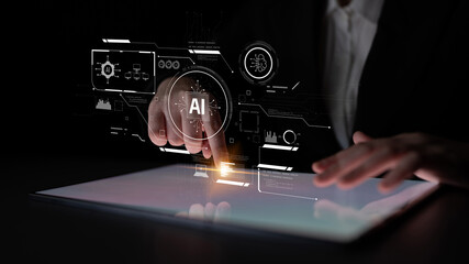 AI interface showing how artificial intelligence powers systems. AI Artificial intelligence...
