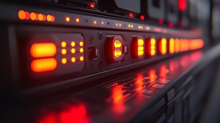Electronic device with glowing lights.