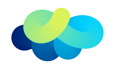 Colorful abstract swirling shape isolated