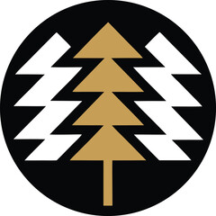Forest's Emblem: A stylized representation of a forest, depicting the tranquil embrace of nature, a serene sanctuary, and an environmental statement.