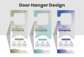  Door Hanger Layout Vector Premium Set