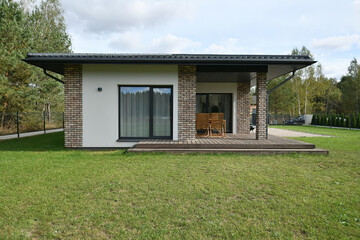 typical european village house, summer background